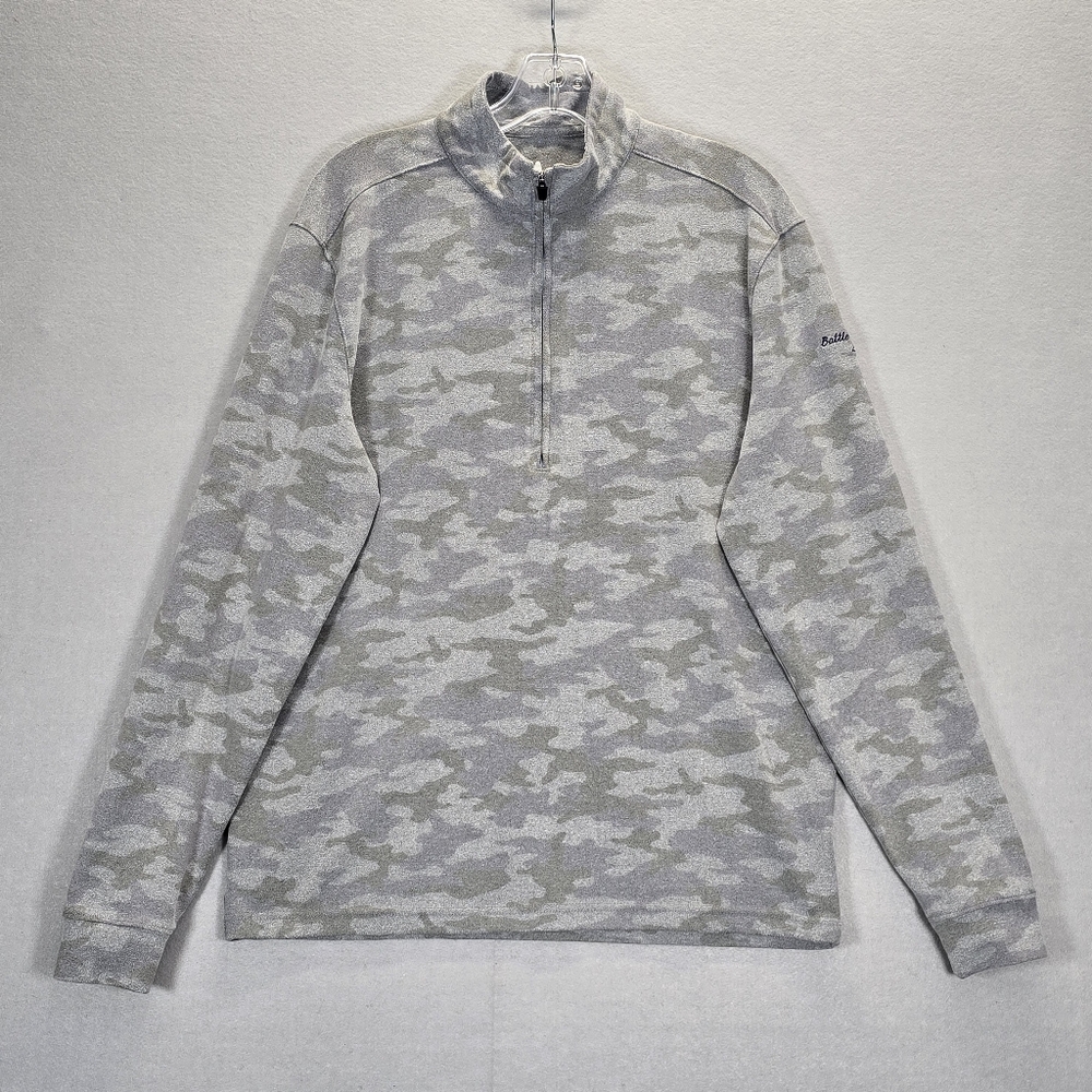Johnnie-O Patton Camo Half Zip Pullover Mens Gray/ Green Size Medium